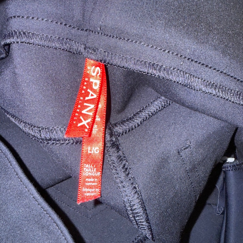 Spanx The Perfect Pant Women Large Tall Navy Excellent Back Seam Skinny Leggings - Picture 3 of 3